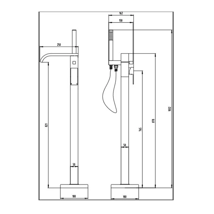 Vellamo City Freestanding Bath Shower Mixer With Shower Kit 5 Vellamo City Freestanding Bath Shower Mixer With Shower Kit - Image 3