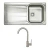 Rangemaster Glendale Single Bowl Stainless Steel Kitchen Sink & Vellamo Revolve Monobloc Mixer Tap