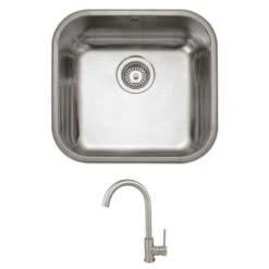 Rangemaster Atlantic Classic Single Bowl Undermount Stainless Steel Sink & Vellamo Revolve Monobloc Mixer Tap