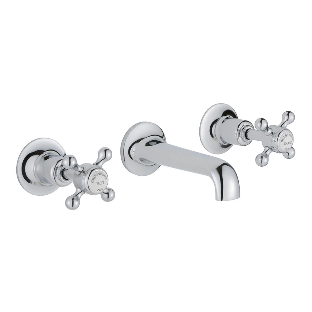 Butler & Rose Caledonia Crosshead Wall Mounted Basin Mixer - Chrome 5 Butler & Rose Caledonia Crosshead Wall Mounted Basin Mixer - Chrome - Image 3