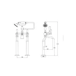 Butler & Rose Caledonia Lever Floorstanding Bath Shower Mixer With Shower Kit - Nickel 9 Butler & Rose Caledonia Lever Floorstanding Bath Shower Mixer With Shower Kit - Nickel -Vado Sale Store 85275 floorstanding tech