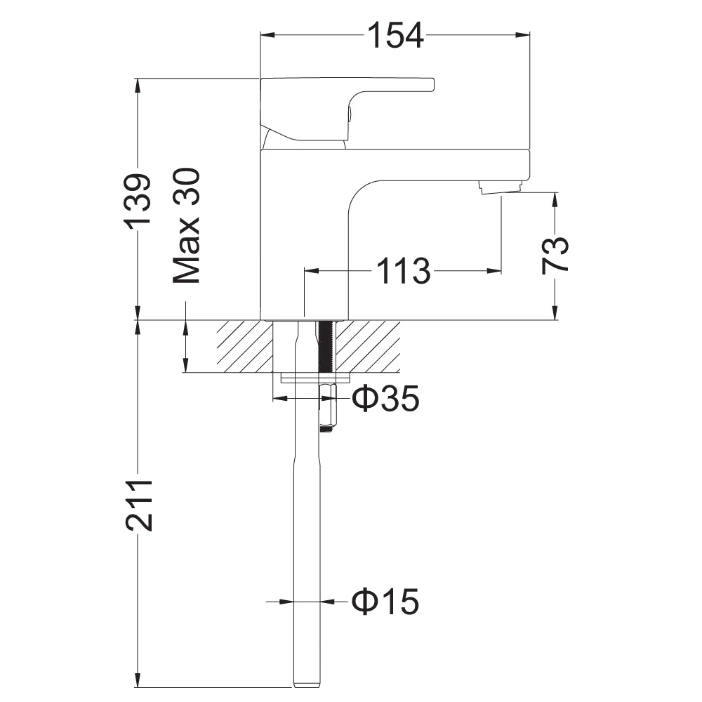 Proflow Altera Basin Mixer Tap With Clicker Waste 6 Proflow Altera Basin Mixer Tap With Clicker Waste - Image 4