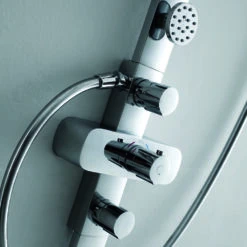 Flova Allore Thermostatic Shower Column With Handset, Body Jets & Overhead Shower 13 Flova Allore Thermostatic Shower Column With Handset, Body Jets & Overhead Shower -Vado Sale Store altsp detail 3 lifestyle