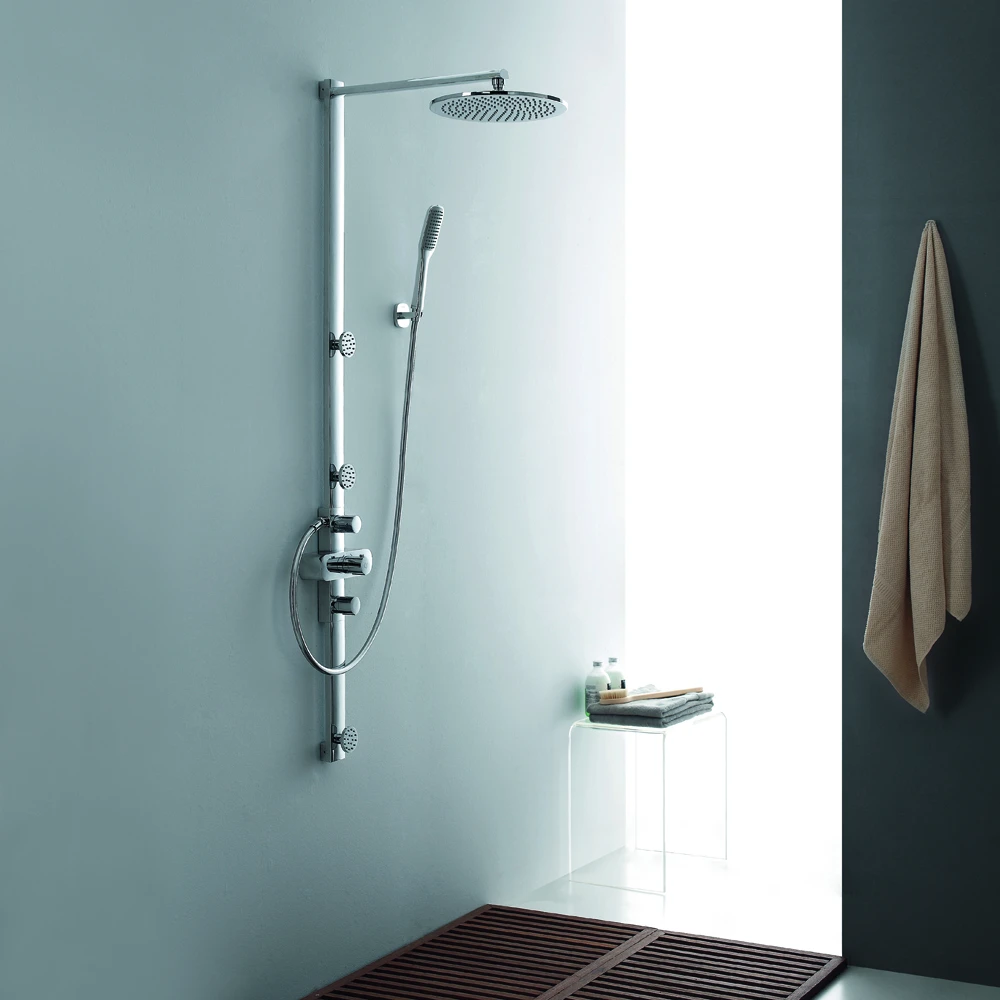 Flova Allore Thermostatic Shower Column With Handset, Body Jets & Overhead Shower 3 Flova Allore Thermostatic Shower Column With Handset, Body Jets & Overhead Shower