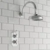 Arabella Traditional Concealed Shower Valve & 200mm Fixed Shower Head - 313mm Curved Wall Arm