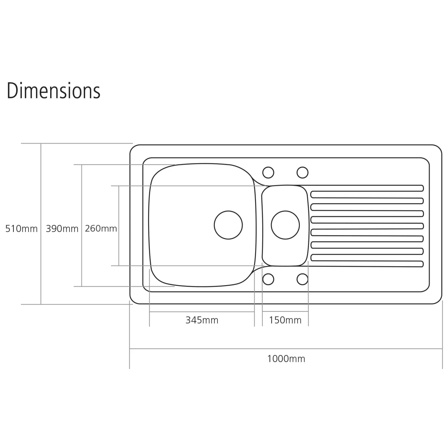 Caple Ashford 1.5 Bowl White Ceramic Kitchen Sink With Reversible Drainer - 1000 X 510mm 4 Caple Ashford 1.5 Bowl White Ceramic Kitchen Sink With Reversible Drainer - 1000 X 510mm - Image 2