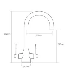 Caple Avel Twin Lever Mono Kitchen Mixer - Chromite Black -Vado Sale Store ave2 bk tech 1