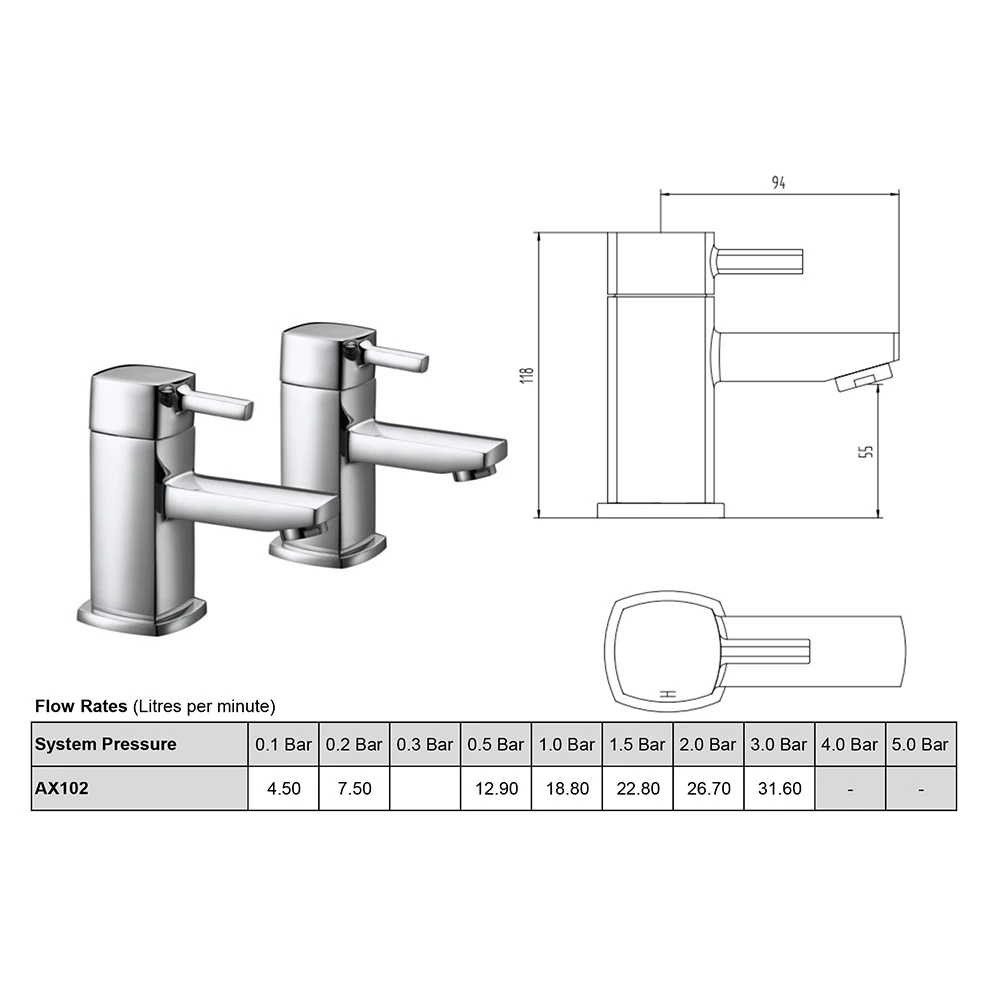 Sagittarius Axis Pair Of Bath Taps 4 Sagittarius Axis Pair Of Bath Taps - Image 2