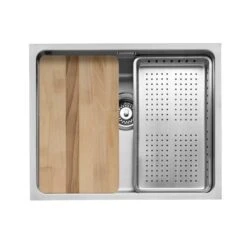 Caple Axle 1 Bowl Inset Or Undermount Stainless Steel Sink With Waste & Accessory Kit - 540 X 440mm -Vado Sale Store axl50 axlcb colander 700x700 1