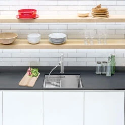 Caple Axle 1 Bowl Inset Or Undermount Stainless Steel Sink With Waste & Accessory Kit - 540 X 440mm -Vado Sale Store axl50 lifestyle 2