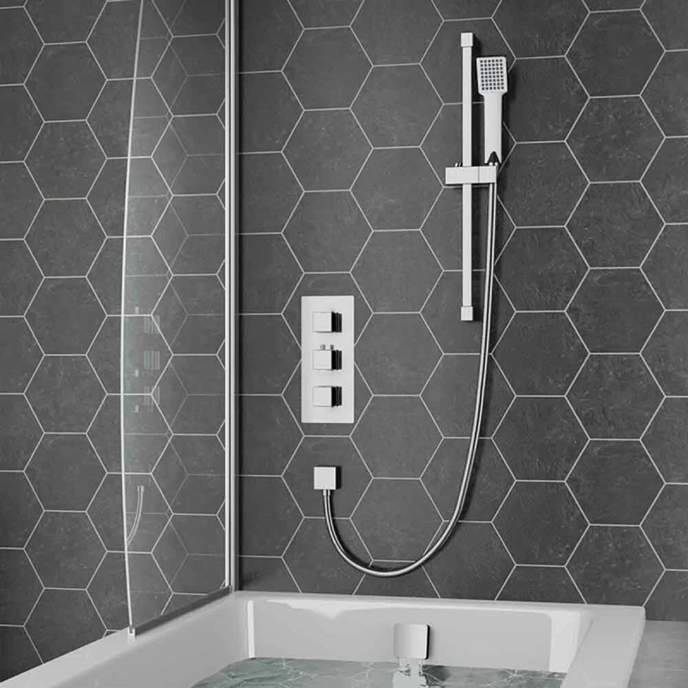 Barnaby Concealed Shower Valve, Slide Rail Kit & Overflow Bath Filler 3 Barnaby Concealed Shower Valve, Slide Rail Kit & Overflow Bath Filler