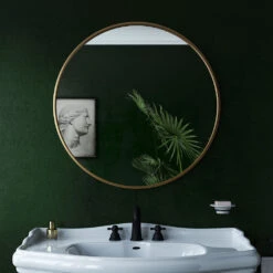 Origins Living Docklands Round Mirror 800mm - Brushed Brass