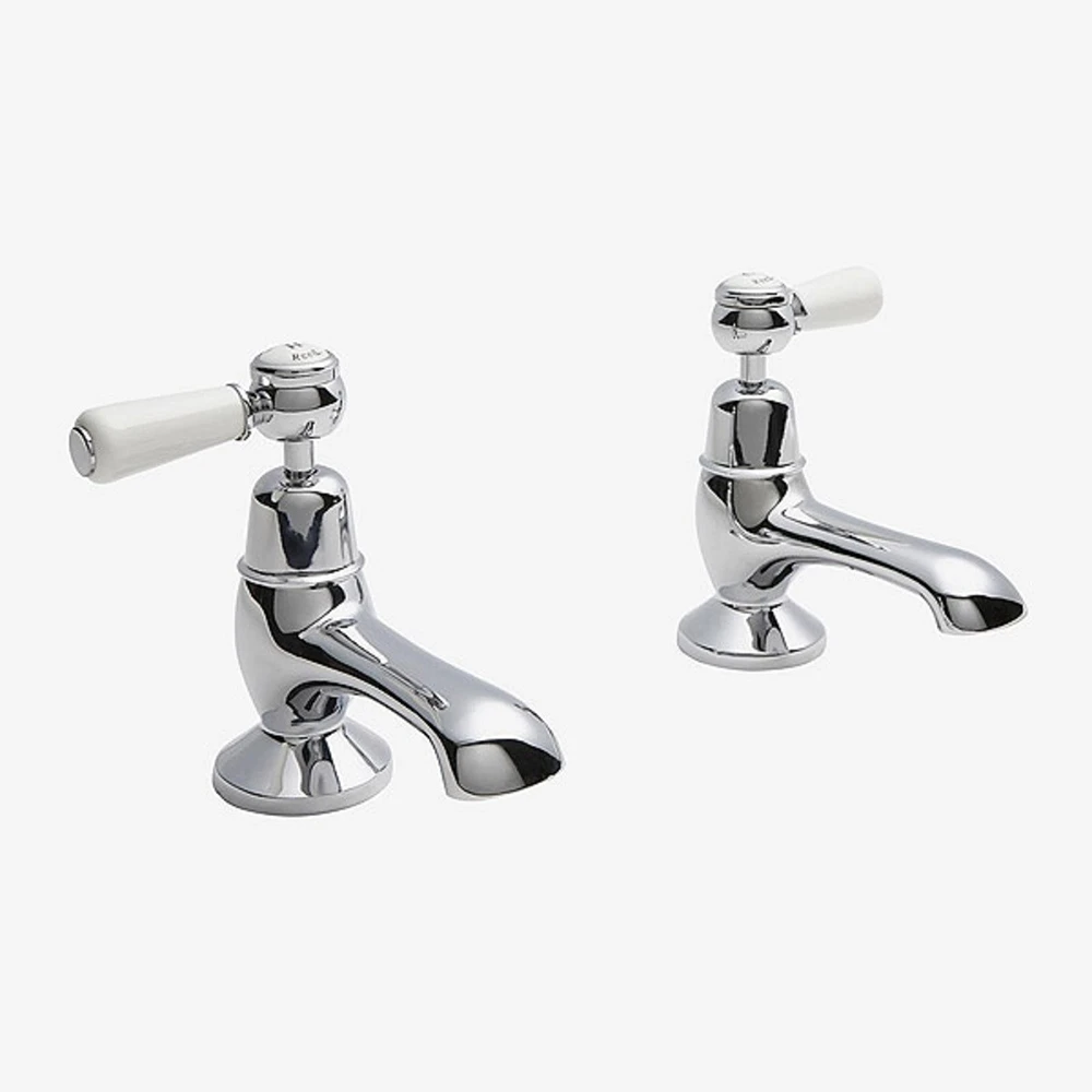 Hudson Reed White Topaz Lever Bath Pillar Taps 3 Hudson Reed White Topaz Lever Bath Pillar Taps