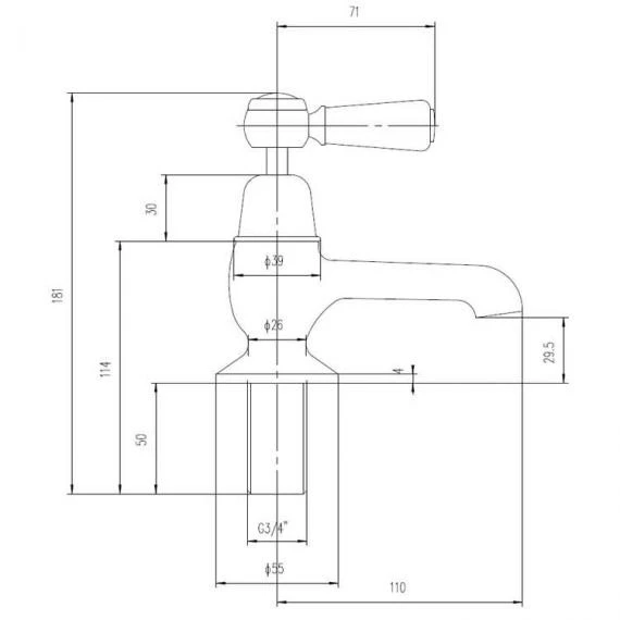 Hudson Reed White Topaz Lever Bath Pillar Taps 4 Hudson Reed White Topaz Lever Bath Pillar Taps - Image 2