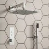 Bertie Concealed Thermostatic Push Button Shower Valve, 300mm Fixed Head & Shower Handset Kit - 180mm Ceiling Arm 2 Bertie Concealed Thermostatic Push Button Shower Valve, 300mm Fixed Head & Shower Handset Kit - 180mm Ceiling Arm -Vado Sale Store bertie concealed thermostatic shower valve set