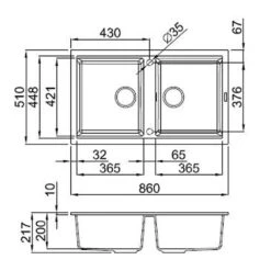 Reginox Best 450 2 Bowl White Granite Kitchen Sink & Waste Kit With Reversible Drainer - 860 X 510mm -Vado Sale Store best450 tech
