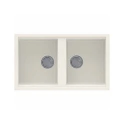 Reginox Best 450 2 Bowl White Granite Kitchen Sink & Waste Kit With Reversible Drainer - 860 X 510mm -Vado Sale Store best450c 1