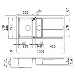 Reginox Best 475 1.5 Bowl Titanium Granite Kitchen Sink & Waste Kit With Reversible Drainer - 1000 X 510mm 15 Reginox Best 475 1.5 Bowl Titanium Granite Kitchen Sink & Waste Kit With Reversible Drainer - 1000 X 510mm -Vado Sale Store best475 tech