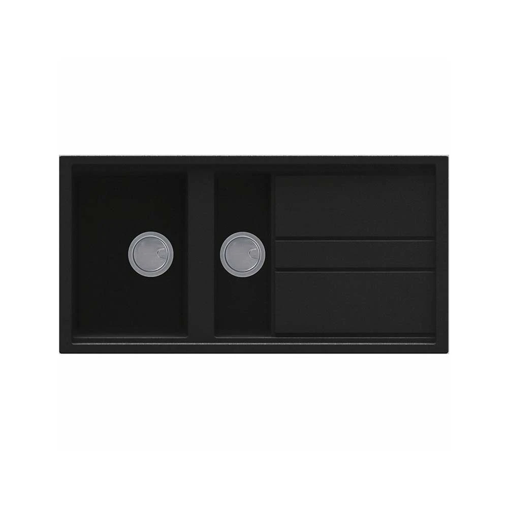 Reginox Best 475 1.5 Bowl Titanium Granite Kitchen Sink & Waste Kit With Reversible Drainer - 1000 X 510mm 6 Reginox Best 475 1.5 Bowl Titanium Granite Kitchen Sink & Waste Kit With Reversible Drainer - 1000 X 510mm - Image 4