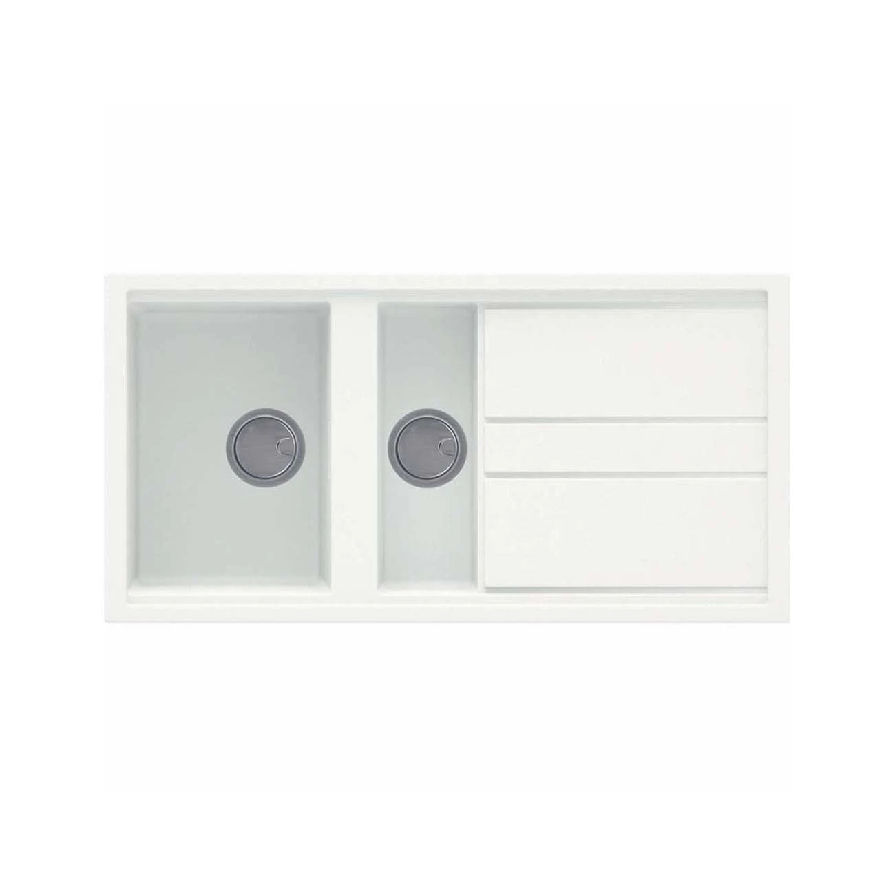 Reginox Best 475 1.5 Bowl Titanium Granite Kitchen Sink & Waste Kit With Reversible Drainer - 1000 X 510mm 5 Reginox Best 475 1.5 Bowl Titanium Granite Kitchen Sink & Waste Kit With Reversible Drainer - 1000 X 510mm - Image 3