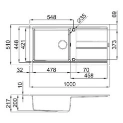 Reginox Best 480 Large Single Bowl Black Granite Kitchen Sink & Waste Kit With Reversible Drainer - 1000 X 510mm 15 Reginox Best 480 Large Single Bowl Black Granite Kitchen Sink & Waste Kit With Reversible Drainer - 1000 X 510mm -Vado Sale Store best480 tech