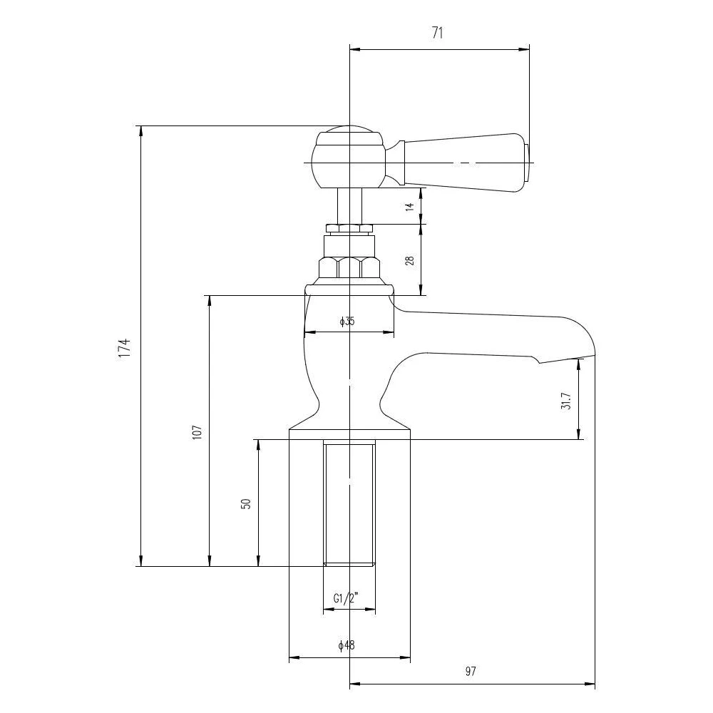 Hudson Reed Black Topaz Lever Basin Taps With Hexagonal Collars - Chrome/Black 6 Hudson Reed Black Topaz Lever Basin Taps With Hexagonal Collars - Chrome/Black - Image 4