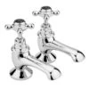 Hudson Reed Black Topaz Crosshead Basin Taps With Hexagonal Collars - Chrome/Black 1 Hudson Reed Black Topaz Crosshead Basin Taps With Hexagonal Collars - Chrome/Black -Vado Sale Store blacktopaz bc401hx