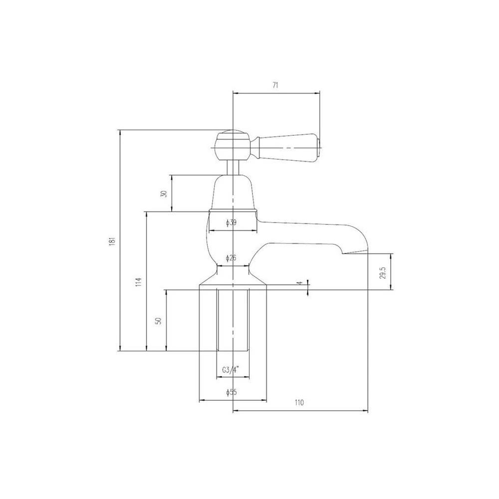 Hudson Reed Black Topaz Lever Bath Taps With Dome Collars - Chrome/Black 4 Hudson Reed Black Topaz Lever Bath Taps With Dome Collars - Chrome/Black - Image 2