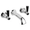 Hudson Reed Black Topaz Lever Bath Spout With Dome Collars - Chrome/Black -Vado Sale Store blacktopaz bc409dl