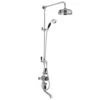 Hudson Reed Black Topaz Triple Exposed Thermostatic Shower Valve With Rigid Riser Kit & Spout - Chrome/Black