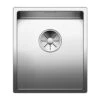 Blanco Claron Compact 1 Bowl Undermount Satin Polish Stainless Steel Kitchen Sink & Waste - 380 X 440mm -Vado Sale Store blanco 340 u undermount stainless steel sink 380x440 cutout