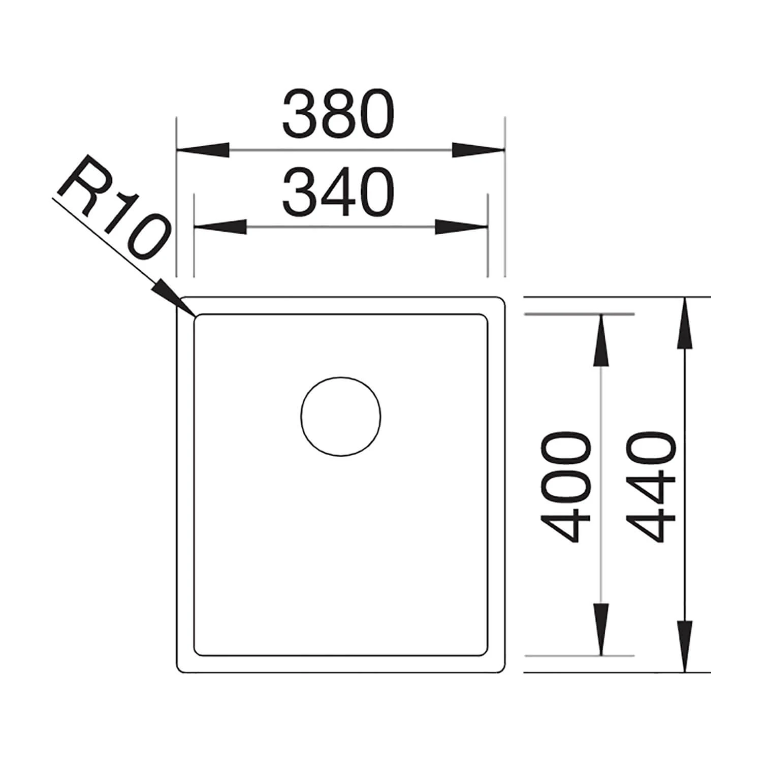 Blanco Claron Compact 1 Bowl Undermount Satin Polish Stainless Steel Kitchen Sink & Waste - 380 X 440mm 6 Blanco Claron Compact 1 Bowl Undermount Satin Polish Stainless Steel Kitchen Sink & Waste - 380 X 440mm - Image 4