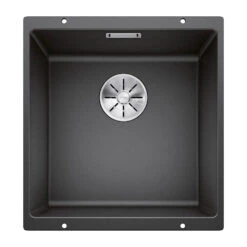 Blanco Subline 400-U Compact 1 Bowl Undermount Soft White Silgranit Composite Kitchen Sink & Waste - 430 X 460mm -Vado Sale Store blanco 400 u anthracite silgranit sink 430x460mm cutout