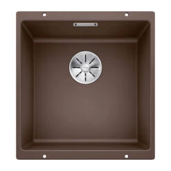 Blanco Subline 400-U Compact 1 Bowl Undermount Soft White Silgranit Composite Kitchen Sink & Waste - 430 X 460mm -Vado Sale Store blanco 400 u coffee silgranit sink 430x460mm cutout