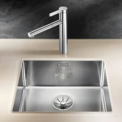 Blanco Claron 1 Bowl Undermount Satin Polish Stainless Steel Kitchen Sink & Waste - 490 X 440mm