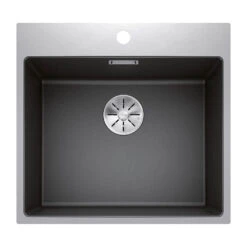 Blanco Subline 500-IF Anthracite Silgranit Composite Kitchen Sink & Waste With Steel Frame And Tap Ledge - 543 X 510mm