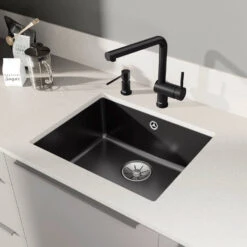 Blanco Subline 1 Bowl Undermount Magnolia Gloss Ceramic Kitchen Sink & Waste - 543 X 456mm