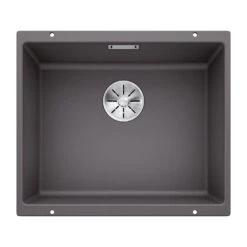 Blanco Subline 500-U 1 Bowl Undermount Alumetallic Silgranit Composite Kitchen Sink & Waste - 530 X 460mm -Vado Sale Store blanco 500 u rock grey silgranit sink 530x460mm cutout