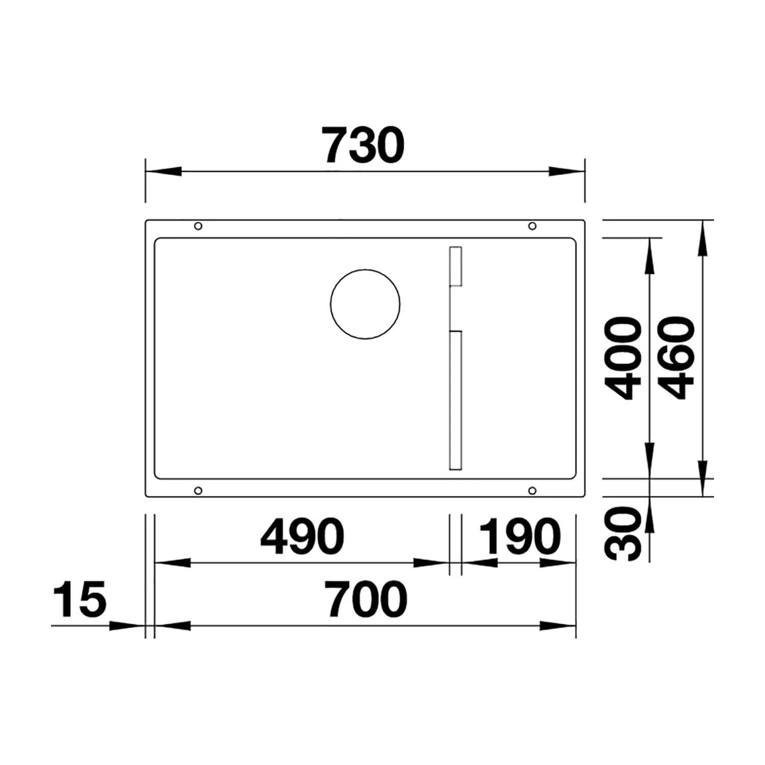 Blanco Subline 700-U Extra Large Stepped 1 Bowl Undermount Alumetallic Silgranit Composite Kitchen Sink & Waste - 730 X 460mm 15 Blanco Subline 700-U Extra Large Stepped 1 Bowl Undermount Alumetallic Silgranit Composite Kitchen Sink & Waste - 730 X 460mm - Image 13