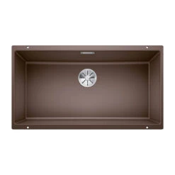 Blanco Subline 800-U Extra Large 1 Bowl Undermount Tartufo Silgranit Composite Kitchen Sink & Waste - 830 X 460mm -Vado Sale Store blanco 800 u coffee silgranit sink 830x460mm cutout