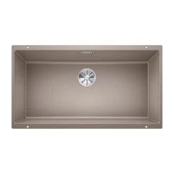 Blanco Subline 800-U Extra Large 1 Bowl Undermount Tartufo Silgranit Composite Kitchen Sink & Waste - 830 X 460mm -Vado Sale Store blanco 800 u tartufo silgranit sink 830x460mm cutout