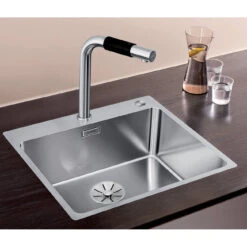 Blanco Andano 1 Bowl Inset Satin Polish Stainless Steel Kitchen Sink & Waste - 540 X 500mm 9 Blanco Andano 1 Bowl Inset Satin Polish Stainless Steel Kitchen Sink & Waste - 540 X 500mm -Vado Sale Store blanco andano 1 bowl inset steel sink 540x500 lifestyle 1