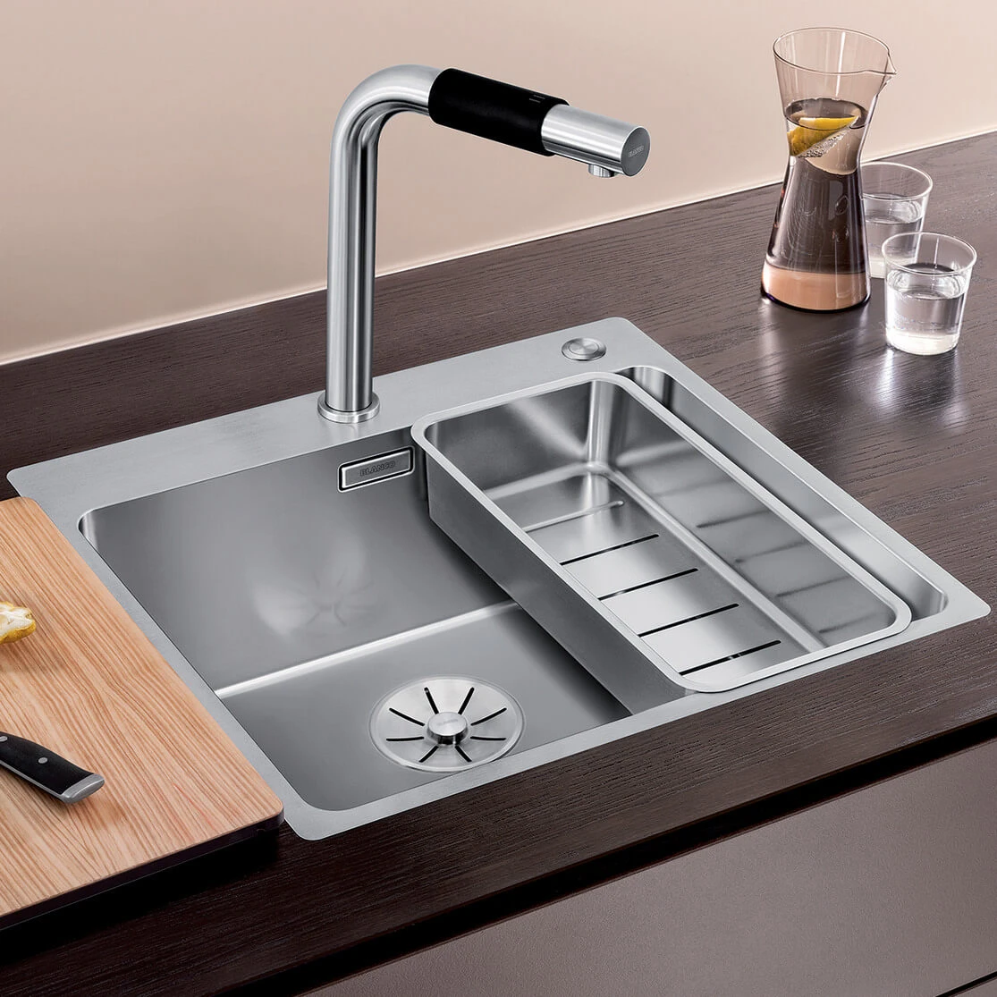 Blanco Andano 1 Bowl Inset Satin Polish Stainless Steel Kitchen Sink & Waste - 540 X 500mm 4 Blanco Andano 1 Bowl Inset Satin Polish Stainless Steel Kitchen Sink & Waste - 540 X 500mm - Image 2