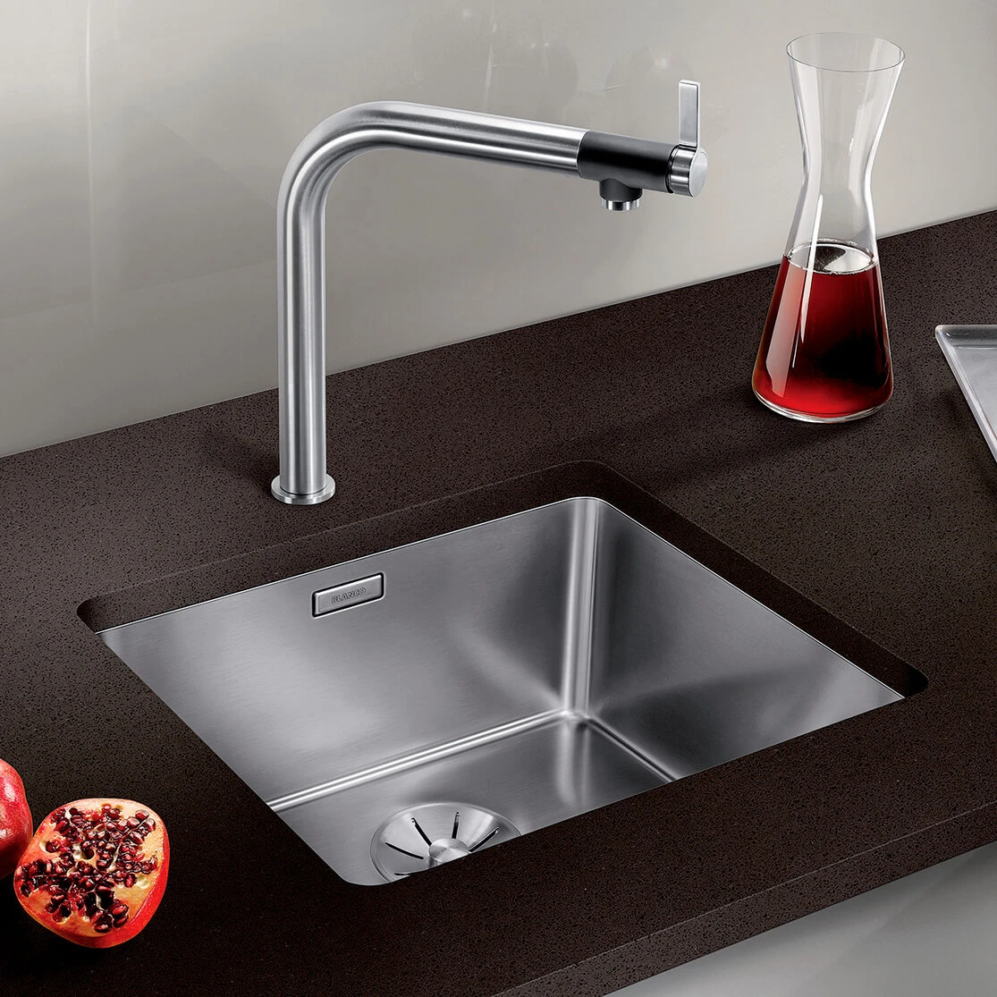 Blanco Andano 1 Bowl Undermount Satin Polish Stainless Steel Kitchen Sink & Waste - 490 X 440mm 3 Blanco Andano 1 Bowl Undermount Satin Polish Stainless Steel Kitchen Sink & Waste - 490 X 440mm