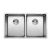 Blanco Andano Double Bowl Undermount Satin Polish Stainless Steel Kitchen Sink & Waste - 745 X 440mm