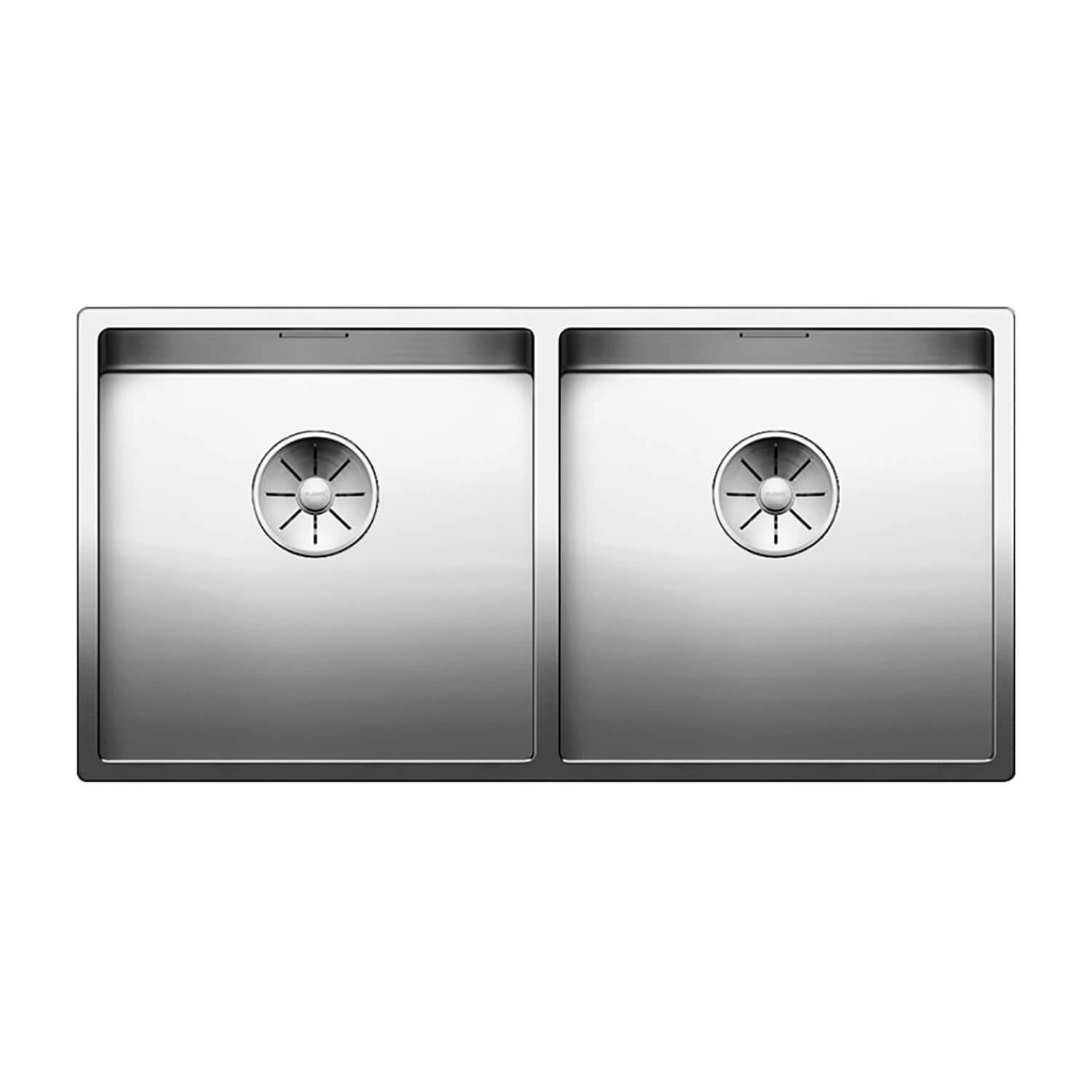 Blanco Claron Double Bowl Undermount Satin Polish Stainless Steel Kitchen Sink & Waste - 865 X 440mm 3 Blanco Claron Double Bowl Undermount Satin Polish Stainless Steel Kitchen Sink & Waste - 865 X 440mm