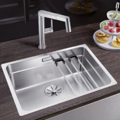Blanco Etagon Large 1 Bowl Satin Polish Undermount Stainless Steel Kitchen Sink & Waste - 540 X 440mm 15 Blanco Etagon Large 1 Bowl Satin Polish Undermount Stainless Steel Kitchen Sink & Waste - 540 X 440mm -Vado Sale Store blanco etagon 500 stainless steel sink lifestyle 2