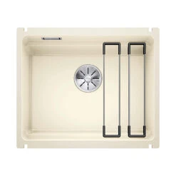 Blanco Etagon 500-U 1 Bowl Undermount Crystal White Gloss Ceramic Kitchen Sink & Waste - 540 X 456mm -Vado Sale Store blanco etagon 500 u ceramic sink magnolia cutout