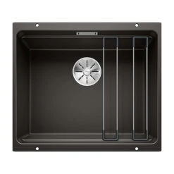 Blanco Etagon 500-U Large 1 Bowl Black Silgranit Composite Undermount Kitchen Sink & Waste - 530 X 460mm 33 Blanco Etagon 500-U Large 1 Bowl Black Silgranit Composite Undermount Kitchen Sink & Waste - 530 X 460mm -Vado Sale Store blanco etagon 500 u silgranit black sink cutout
