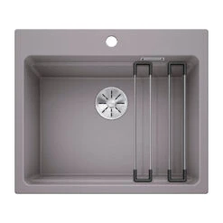 Blanco Etagon 6 Large 1 Bowl White Silgranit Composite Kitchen Sink & Waste With Tap Ledge - 600 X 510mm -Vado Sale Store blanco etagon 6 silgranit alumetallic sink cutout
